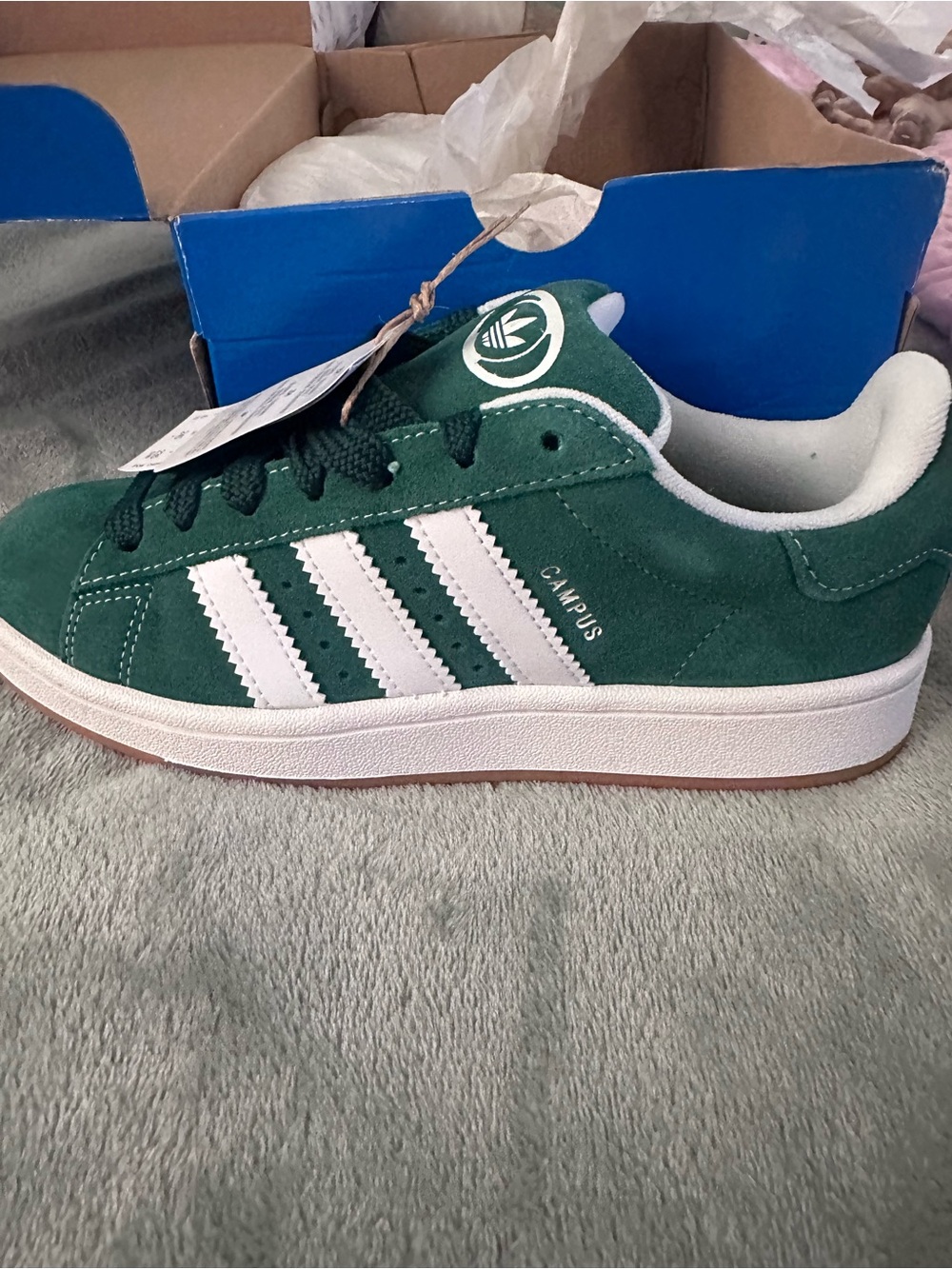 adidas Campus Green and White Women's Sneakers- NWT